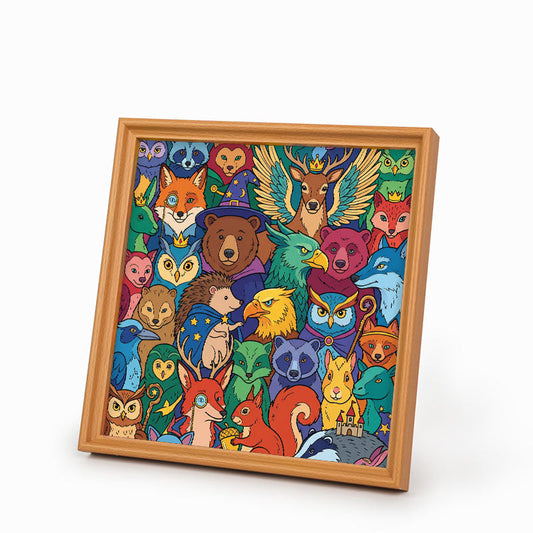 Enchanted Forest Friends - Wooden Coloring Puzzle