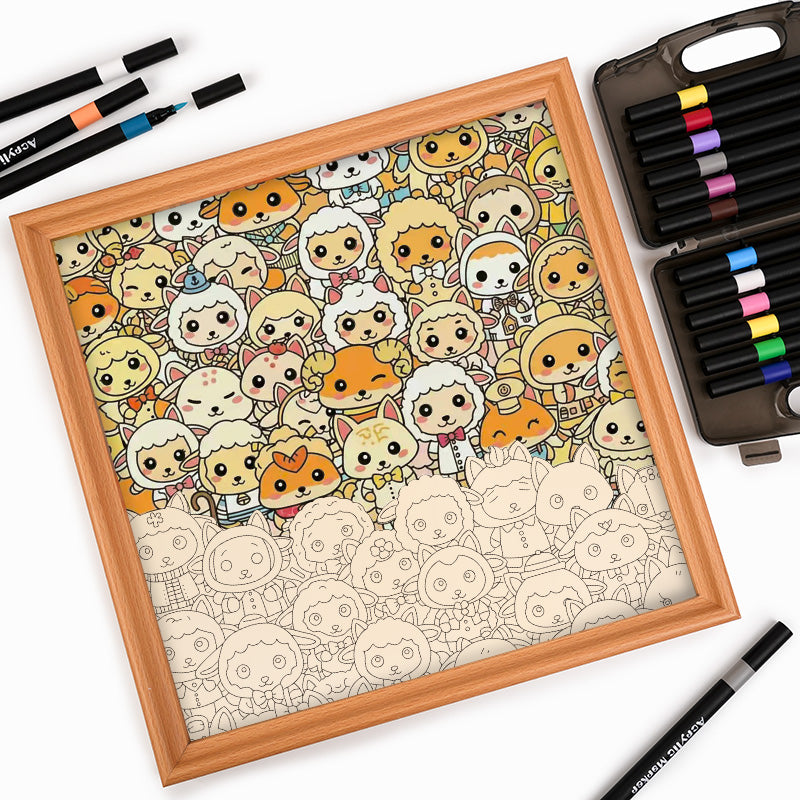 Sheep Friends - Wooden Coloring Puzzle – Quordlepuzzles®