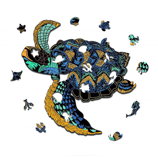 Traveling Turtle Wooden Jigsaw Puzzle