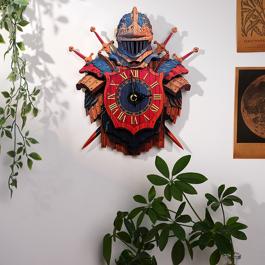 Knight’s Shield Timepiece Wooden Clock Puzzle