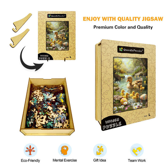 Ducklings & Eggs Wooden Jigsaw Puzzle