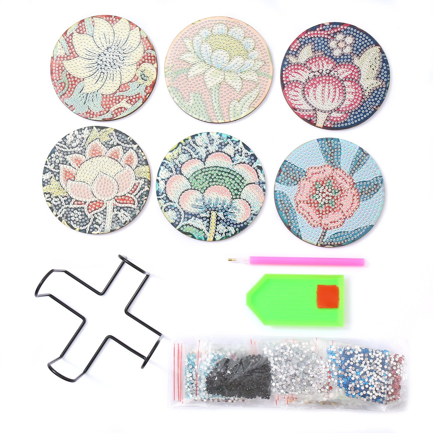 Gör-det-själv blomma en diamant underlägg