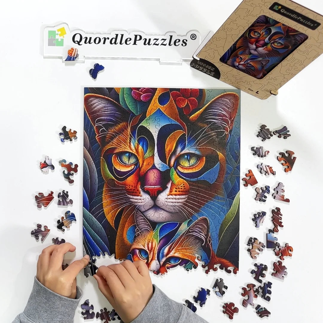 Discover the World of Tribus Cats with Our Wooden Jigsaw Puzzle