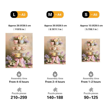 Tea Party Tier Wooden Jigsaw Puzzle