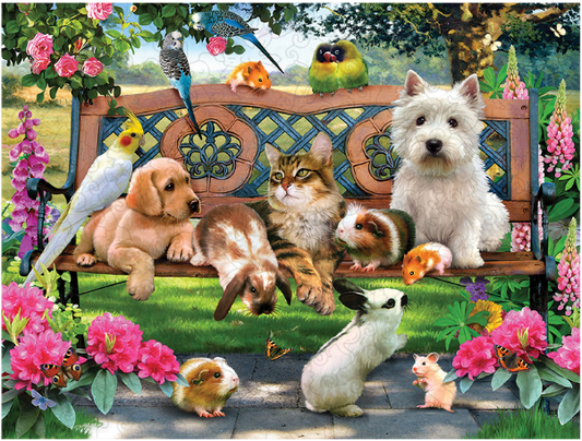 🔥LAST DAY 83% -Pets In The Park Wooden Jigsaw Puzzle