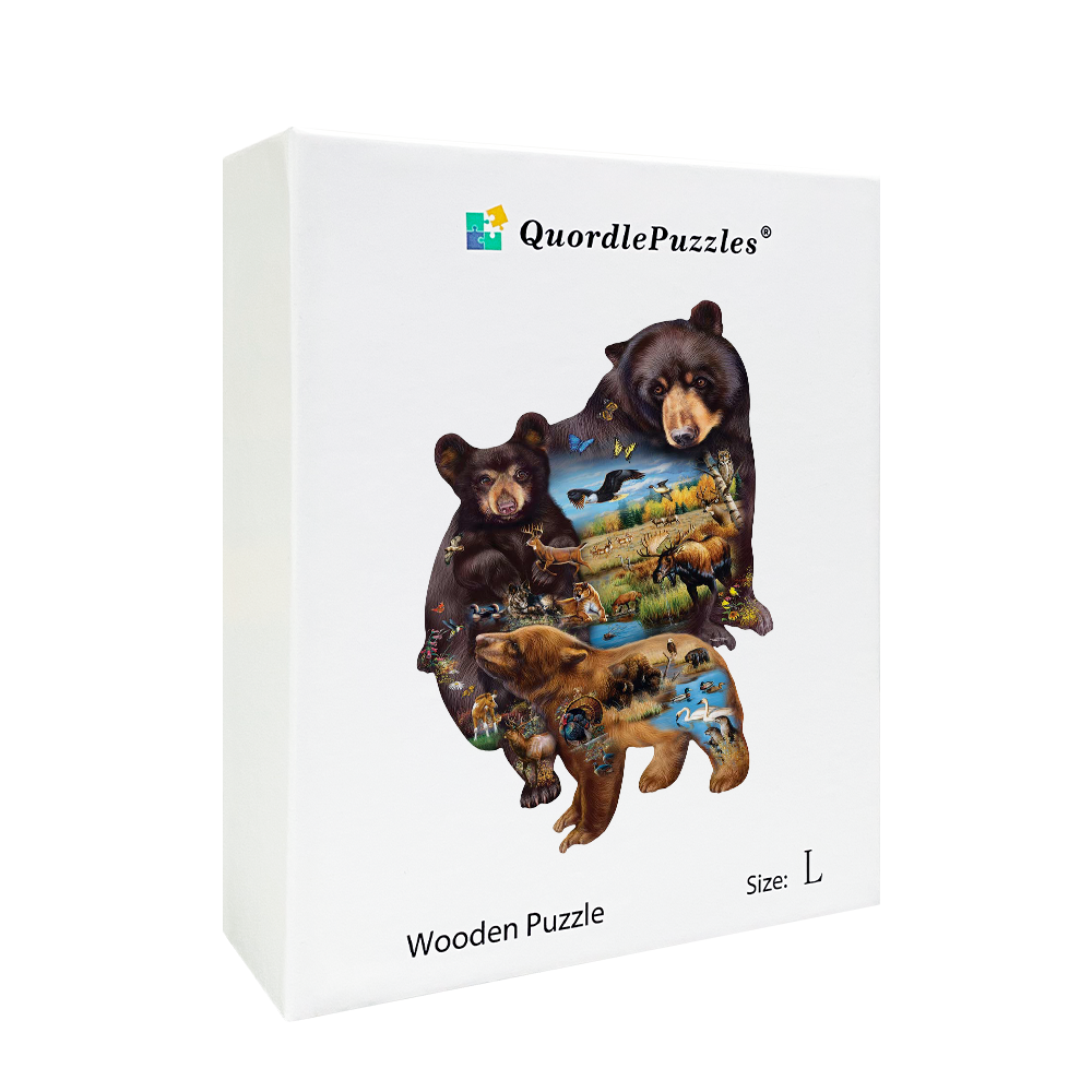 🔥LAST DAY 91% OFF-Bear Family Adventure Wooden Jigsaw Puzzle
