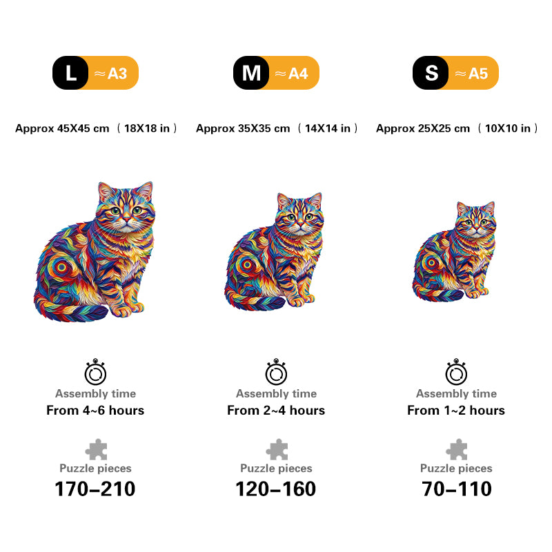 Colorful Cat Wooden Puzzle