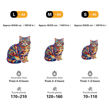 Colorful Cat Wooden Puzzle