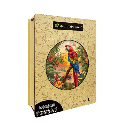 Tropical Parrot Wooden Jigsaw Puzzle