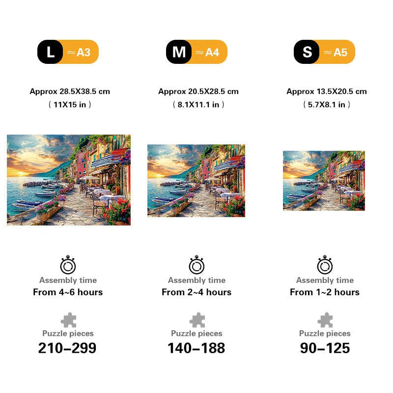 Coastal Town Wooden Jigsaw Puzzle