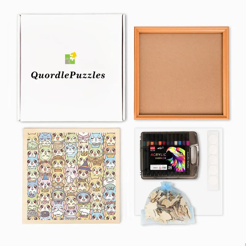 Chinchilla - Wooden Coloring Puzzle