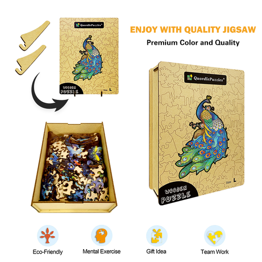 Blue Feather Peacock Jigsaw Puzzle