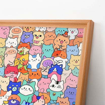 Cute Cat Collection - Wooden Coloring Puzzle