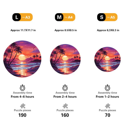 Sunset Beach Wooden Jigsaw Puzzle