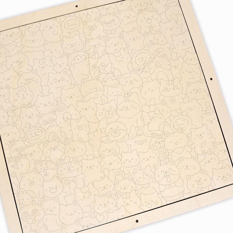 Cute Cat Collection - Wooden Coloring Puzzle