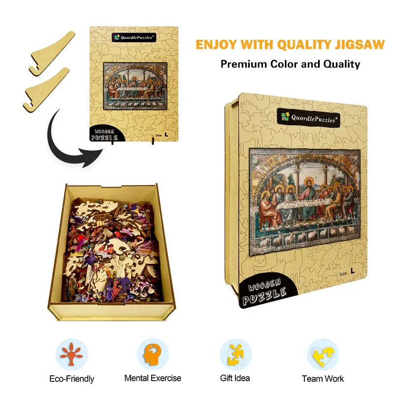 Last Supper Mosaic Wooden Jigsaw Puzzle