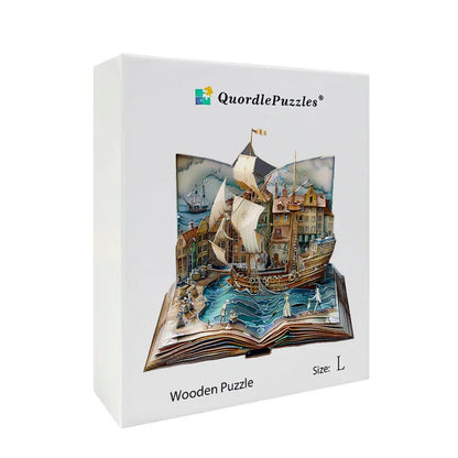 Pop-up Shipyard Adventure Wooden Jigsaw Puzzle