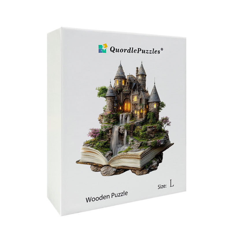 3D Castle by Waterfall Wooden Jigsaw Puzzle – Quordlepuzzles®