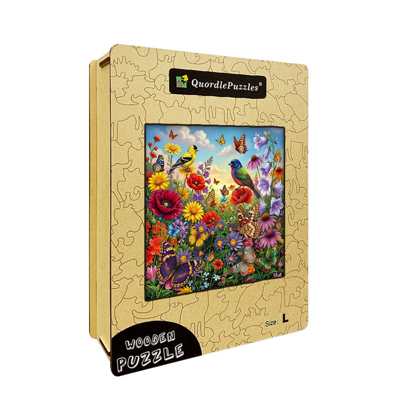 Blooming Meadow Harmony Wooden Jigsaw Puzzle