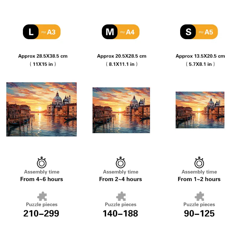 Venice Dusk Wooden Jigsaw Puzzle