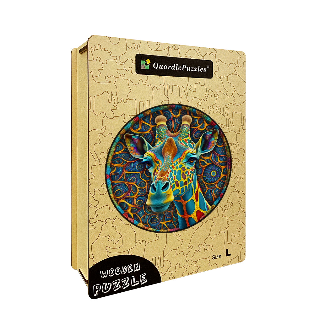 Psychedelic Giraffe Wooden Jigsaw Puzzle