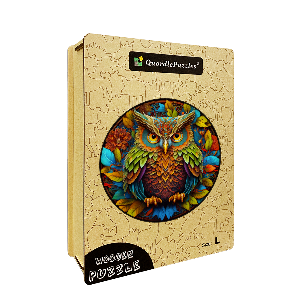 🔥LAST DAY 91% OFF-Mandala Owl Wooden Jigsaw Puzzle