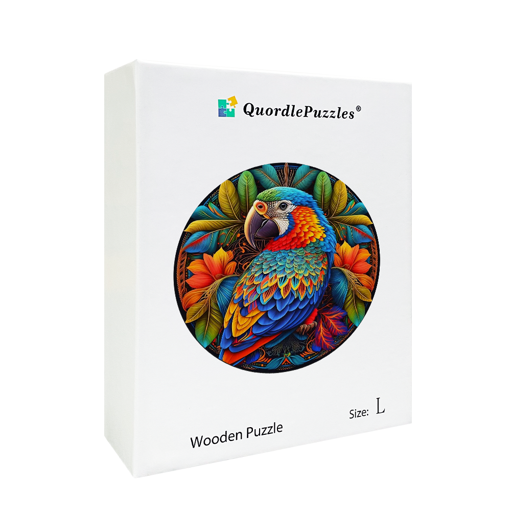 🔥LAST DAY 93% OFF-Stained Parrot Wooden Jigsaw Puzzle