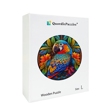🔥LAST DAY 93% OFF-Stained Parrot Wooden Jigsaw Puzzle