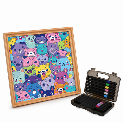 Beastly Bunch - Wooden Coloring Puzzle