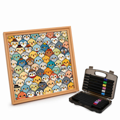 Birds - Wooden Coloring Puzzle