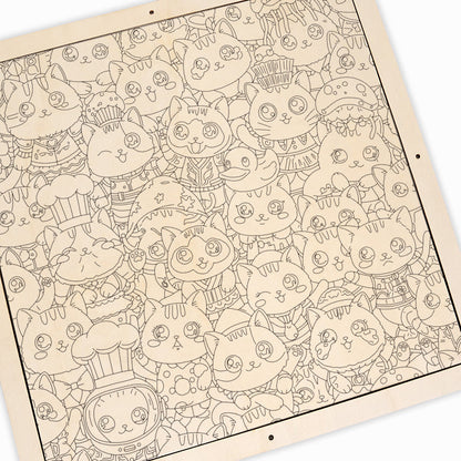 Cat - Wooden Coloring Puzzle