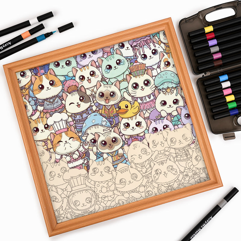 Cat - Wooden Coloring Puzzle
