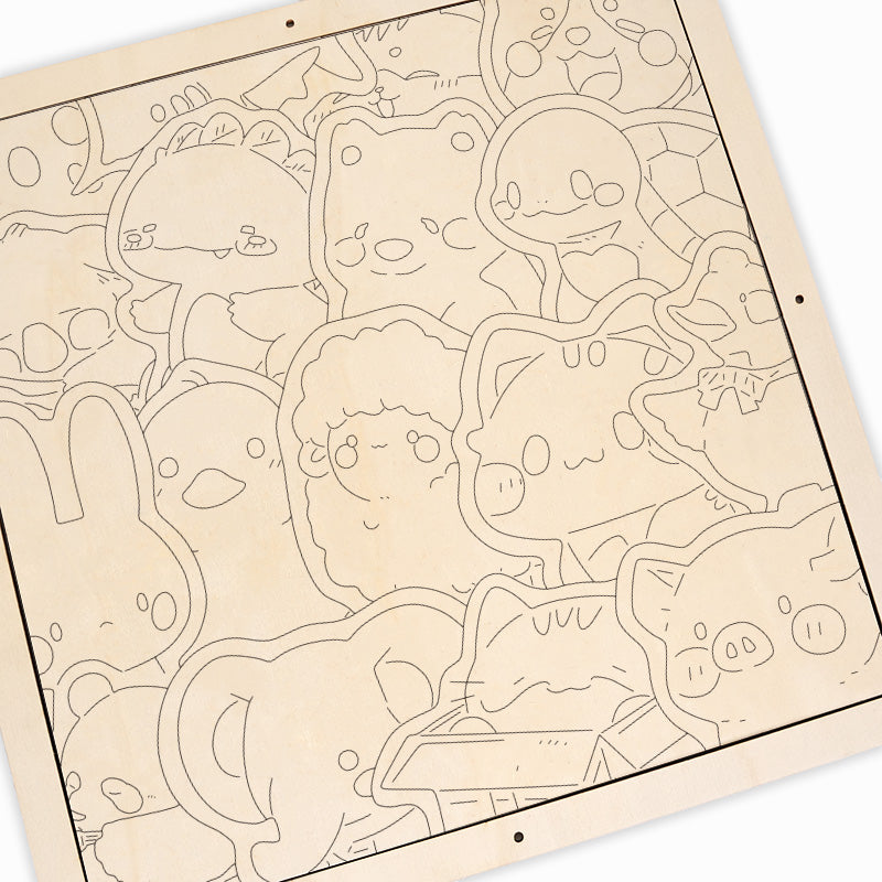 Furry Gathering - Wooden Coloring Puzzle