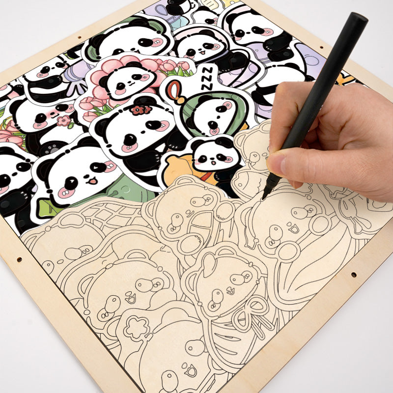 Panda II - Wooden Coloring Puzzle