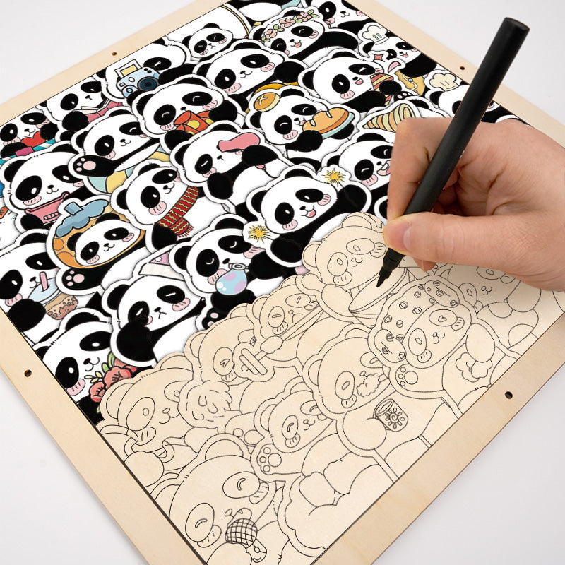 Panda III - Wooden Coloring Puzzle