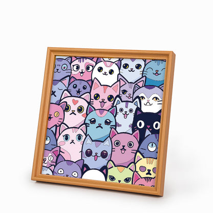 Silly Kitties - Wooden Coloring Puzzle