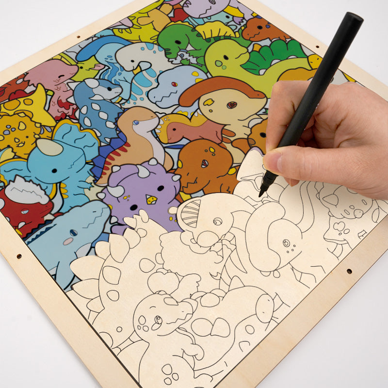 Little Birds - Wooden Coloring Puzzle