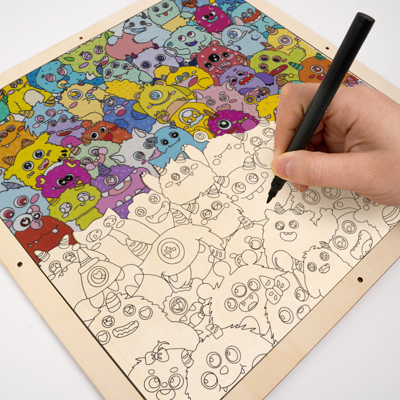 Little Dinos - Wooden Coloring Puzzle