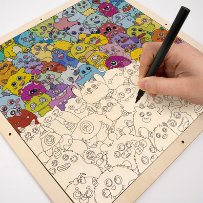 Little Dinos - Wooden Coloring Puzzle