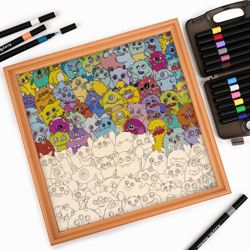 Little Dinos - Wooden Coloring Puzzle