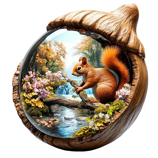 Squirrel in Autumn Woodland Wooden Jigsaw Puzzle