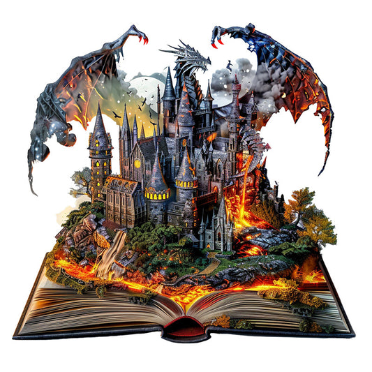 Dragon Castle in a Book Wooden Jigsaw Puzzle