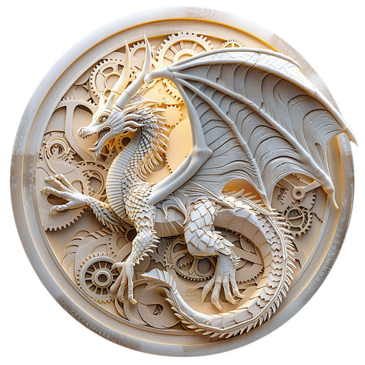 Dragon in Mechanical Realm Wooden Jigsaw Puzzle