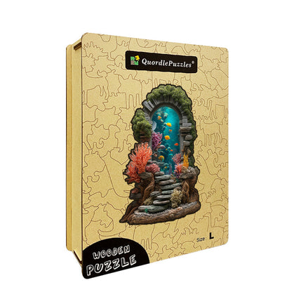 Ocean Gate of Coral Dreams Wooden Jigsaw Puzzle