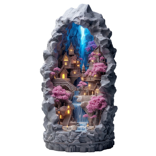 Hidden Waterfall Village Wooden Jigsaw Puzzle