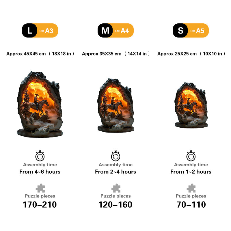 Cowboy in the Fiery Canyon Wooden Jigsaw Puzzle