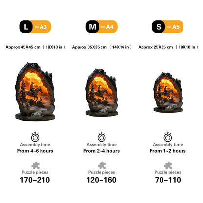 Cowboy in the Fiery Canyon Wooden Jigsaw Puzzle