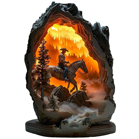 Cowboy in the Fiery Canyon Wooden Jigsaw Puzzle