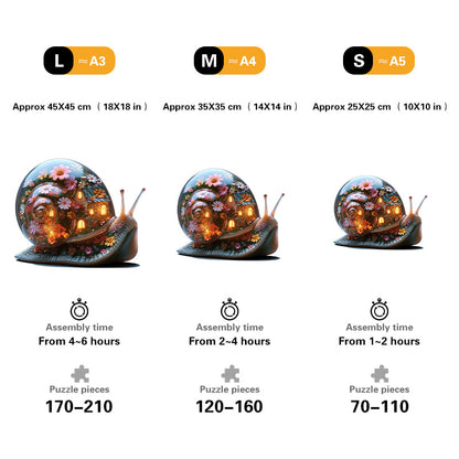 Snail's Blooming House Wooden Jigsaw Puzzle