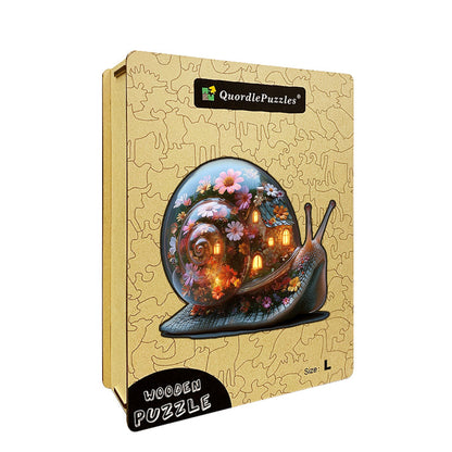 Snail's Blooming House Wooden Jigsaw Puzzle